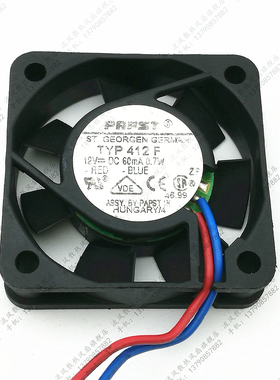 TYP 412F 原装ebmpapst 4010 DC 12V高精度仪器散热风扇
