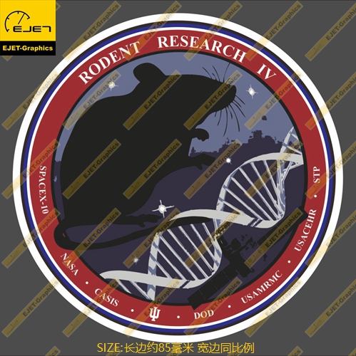 SpaceX Rodent Research IV任务徽章个性贴纸车贴旅行箱贴