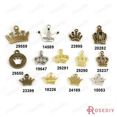 diy复古合金公主风小皇冠吊坠