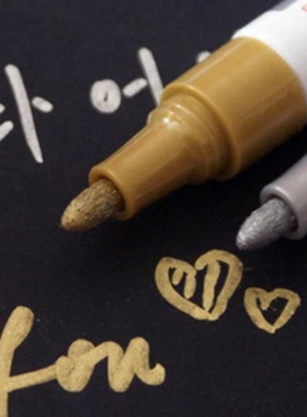 结婚庆用品签到笔 2019签字嘉宾会议银金色签名笔请柬黑色书写笔