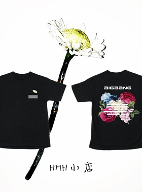Bigbang权志龙GD同款花路专辑男女短袖纪念T恤圆领夏季应援衣服潮