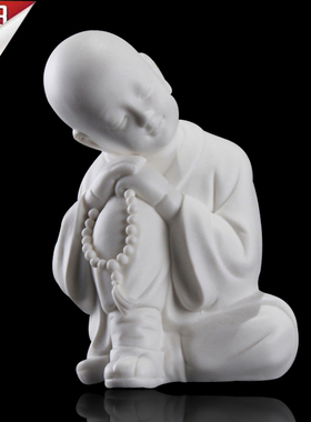 娃娃泥人平安车载小和尚白瓷