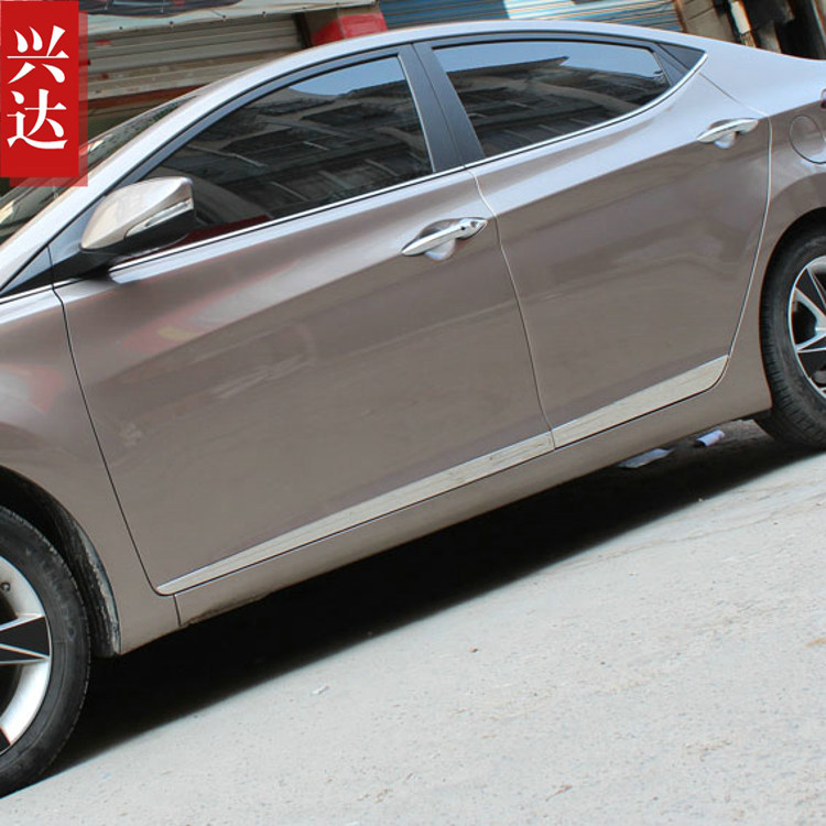 2012-14款北京现代朗动专用不锈钢镀铬车身亮条 朗动门边装饰亮条