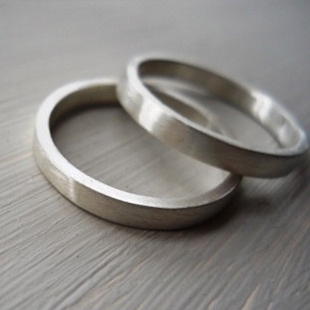 925纯银 手工原创 定制银饰 素银拉丝 男 女情侣刻字戒指对戒包邮