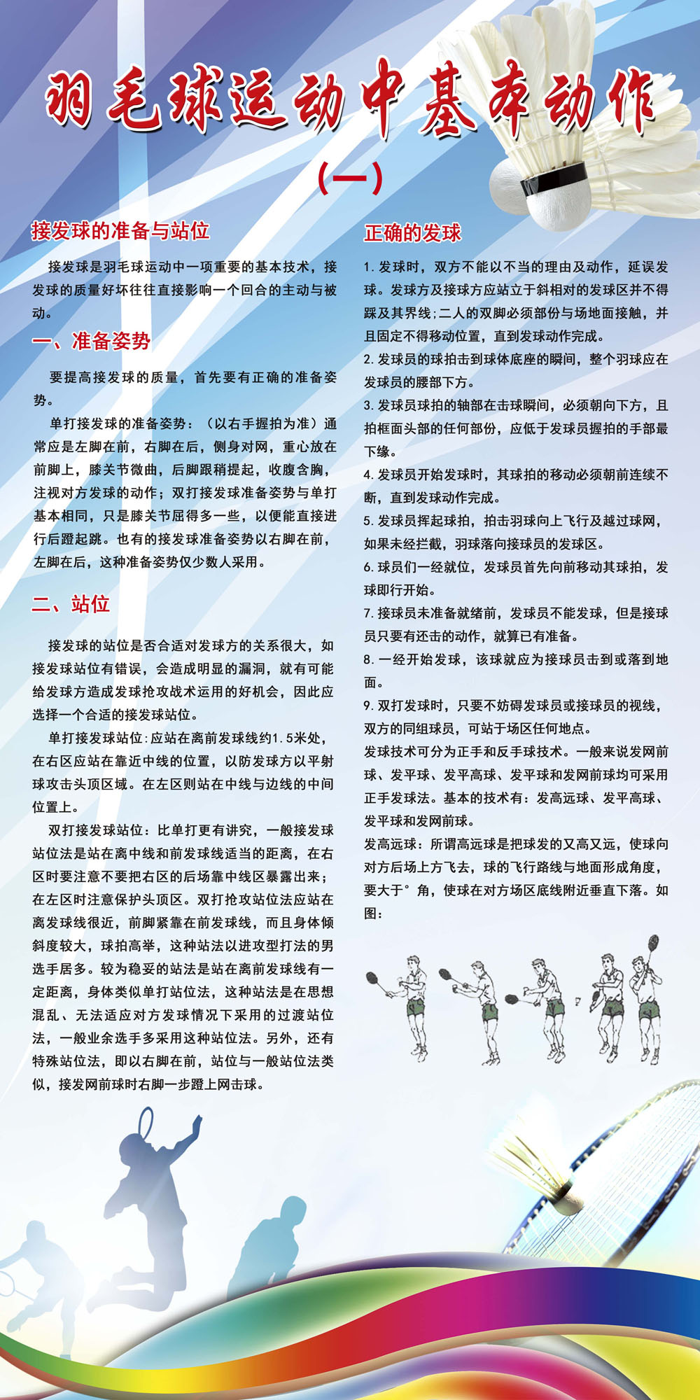 760海报印制展板写真喷绘479羽毛球运动中基本标准动作