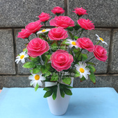 包学会 丝网花玫瑰花材料 丝袜花玫瑰花材料 玫瑰材料包玫红色