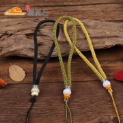 Yun Gaishi handmade 925 Silver natural jade manual rope lanyard necklace pendant rope necklace DIY fashion accessories
