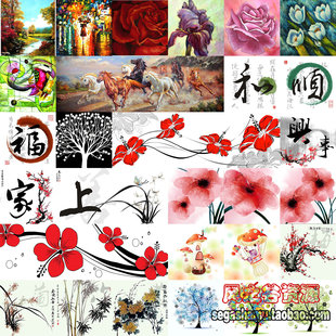 高清无框画PS设计素材 装饰画图库 三联画 家居效果图片17.8G促销