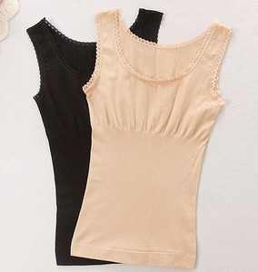 2019春夏季新款女式薄款背心无蕾丝花边圆领无袖打底衫无袖上衣