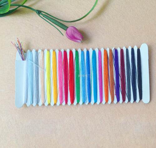 不织布手工 线板21色缝纫线板针线盒套装十字绣手缝线工具含针