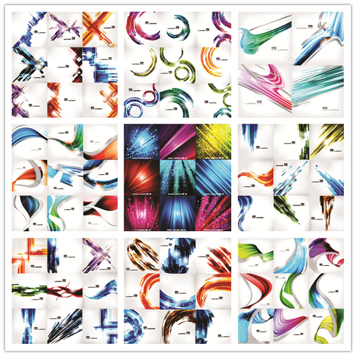 A2457矢量抽象几何商务彩色条纹动态线条纹理背景 AI设计素材