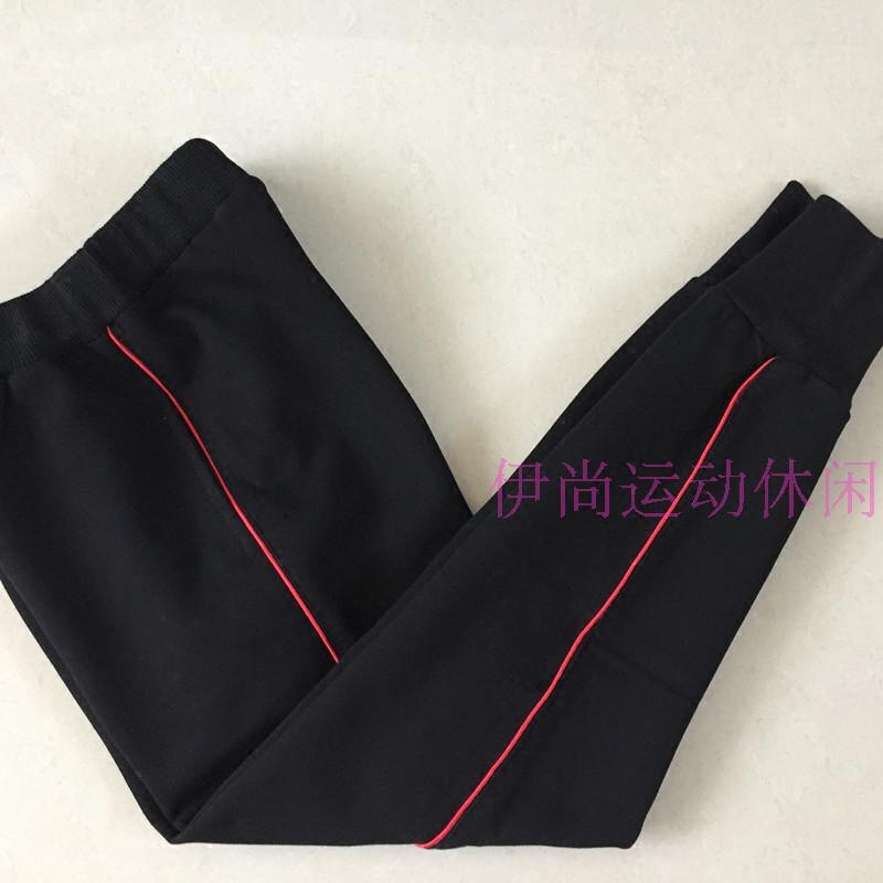 加绒加厚裤子束腿一道细杠校服
