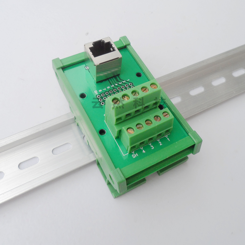 RJ45-12水晶网口母头转接线端子柱直头立式中继转接板配PCB模组架
