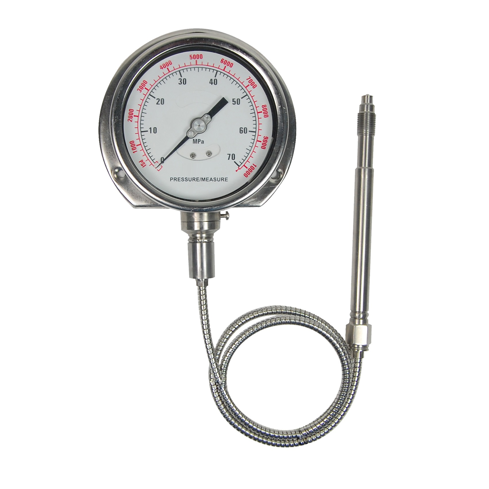 合泉twidec柔性管熔体压力表不锈钢封装压力直接显示pt124y-614