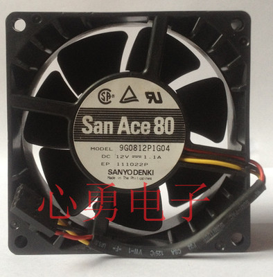 原装Sanyo/三洋散热风扇9G0812P1G04 12V 1.1A 8038 4线PWM温控