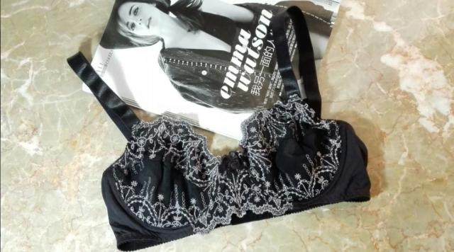 欧美风超薄缕空黑色75c80b内衣