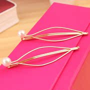 Cool na fashion jewelry made by the Korean version of Joker-like gold Pearl hairpin clip the side clamps 6492