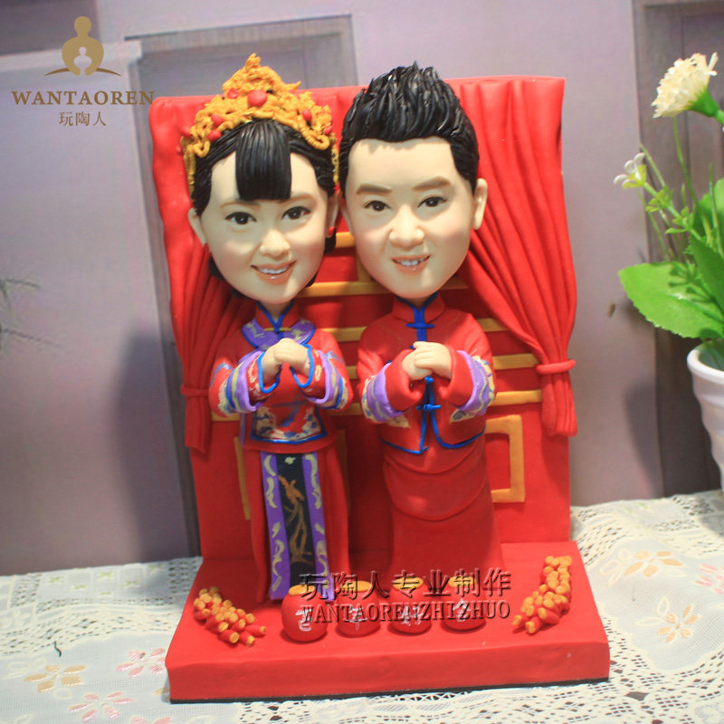 古装背景造型-软陶公仔人偶 真人玩偶 泥人泥塑 陶人定制定做