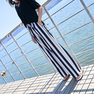 垂感高腰雪纺阔腿裤