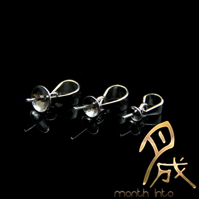 月成S925吊坠头配件琥珀纯银项链