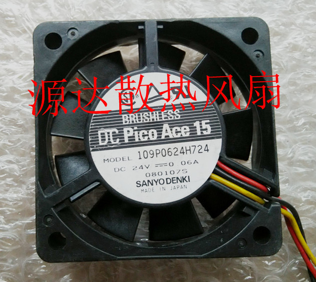 原装三洋 SANYO 109P0624H724 DC24V 0.06A 6015 变频器散热风扇