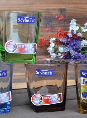 scybe喜碧威尔斯彩色四角杯洋酒杯水杯烈酒杯牛奶杯家用杯0089