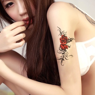 3张 纹身贴防水女持久韩国小清新遮疤痕文身贴羽毛刺青贴性感