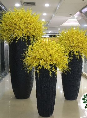 黑色大花瓶组合商场玄关跳舞兰