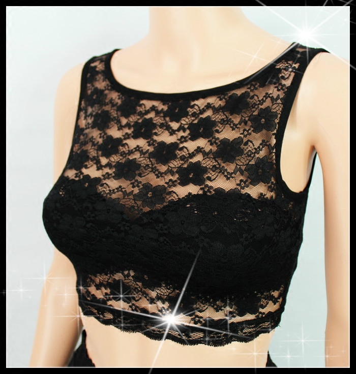 105一字领超短小背心阿香依女薄款透明蕾丝浅领打底衫性感小大码