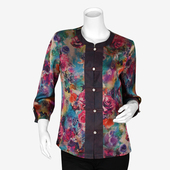 新款 老年香云丝七分袖 中老年女装 2020夏季 气质妈妈装 夏装 衬衫 2681