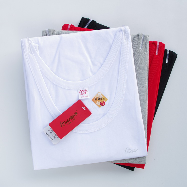 纯棉背心意大莱宽松长绒棉男士