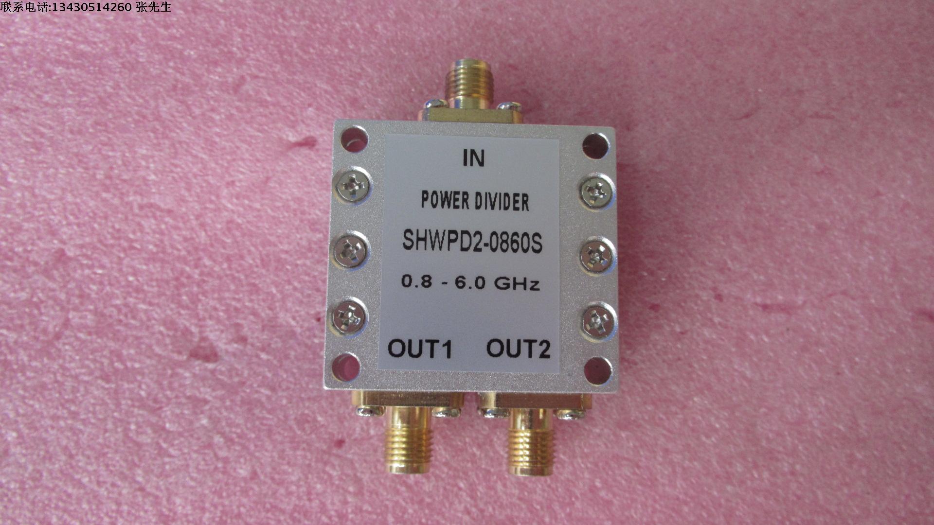 SHWPD2-0860S 0.8-6GHz WIFI 测试 一分二 2.4G 5.8G RF 射频微波高频功分器 分配器    0.8-6GHz 10WSMA RF 一分二 高频射频微波同轴功分器    质量保修1年  厂家承若1年保修    型号：SHWPD2-0860S