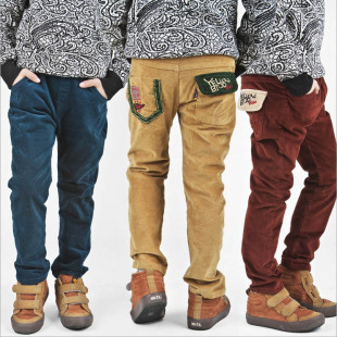 2026春秋新款韩版中小童男童裤子休闲时尚厚平绒裤子男孩裤子 潮