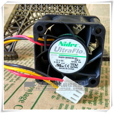 包邮NIDEC 12v 0.24a 4CM/厘米交换机服务器风扇W40S12BS8AB5-52