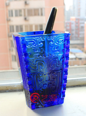 琉璃笔筒商务同事风朋友客户摆件