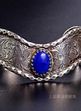 庭院西洋古董天然花卉纯银手镯