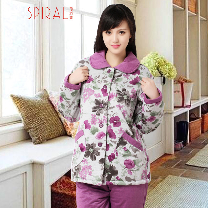 司派罗冬季睡衣女韩版针织三层夹棉加厚宽松保暖居家服女冬棉衣套,女士内衣/男士内衣/家居服,睡衣/家居服套装,淘宝优惠券,粉丝福利购,淘宝优惠卷