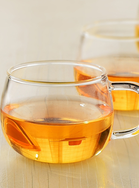 Carewell 花茶杯透明玻璃水杯带把 耐热咖啡个人大杯子 150ML加厚