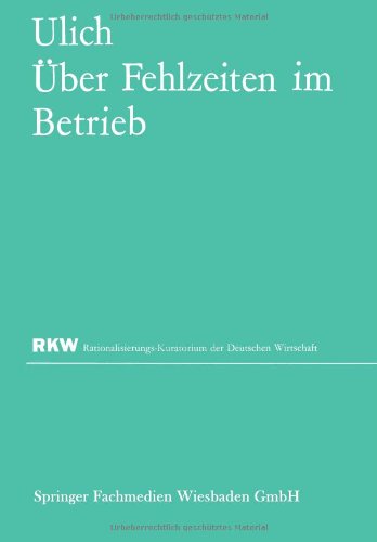 【预售】Uber Fehlzeiten Im Betrieb: Eine Sammlung Von...-封面