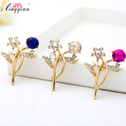 Smart fashion rhinestone crystal flower brooch jewelry new brooches email accessories fashion brooch, dress studs accessories