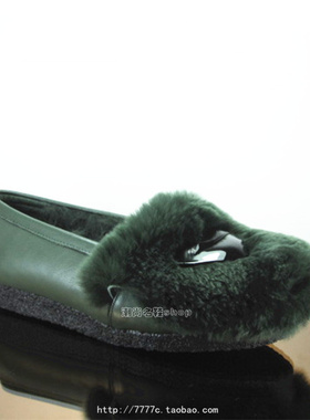 欧洲站欧货2015秋冬款专柜正品爱格皮匠兔毛牛皮毛毛鞋2018-21