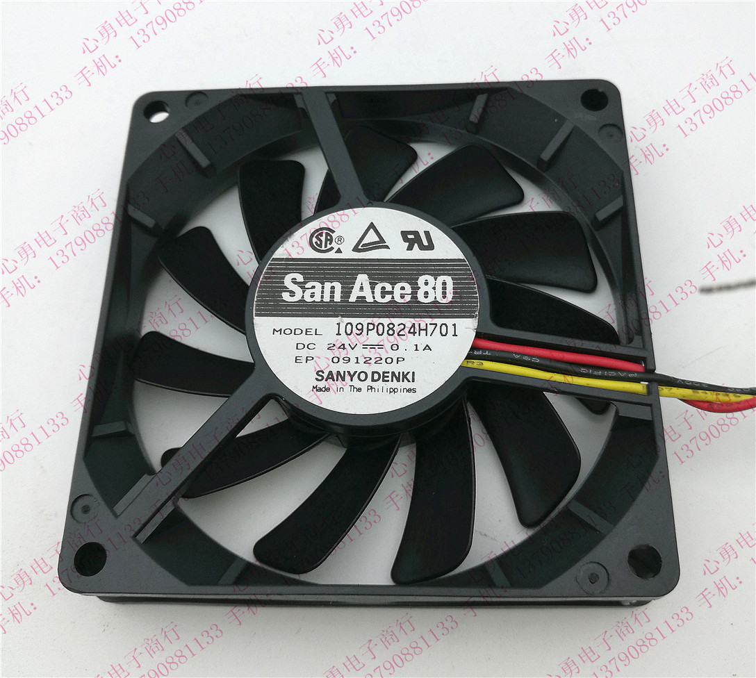 日本Sanyo/三洋 109P0824H701 24V 0.1A 8015 复印打字机散热风扇