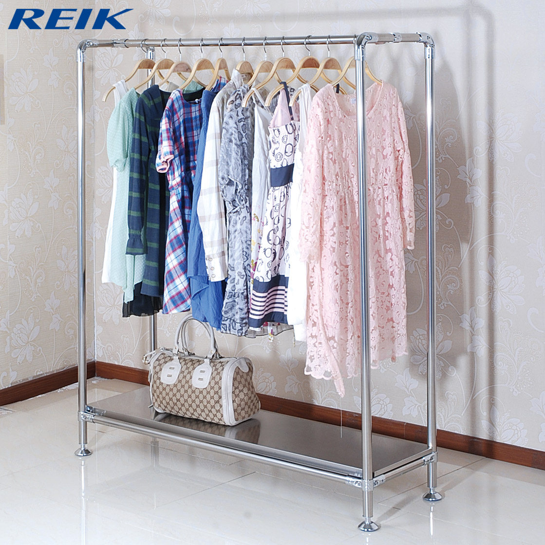 锐克 衣服展示架 层板中岛架 服装货架 落地衣架 服装店陈列架