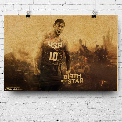 NBA海报凯里欧文Kyrie Irving克里夫兰骑士队MVP球员篮球装饰画