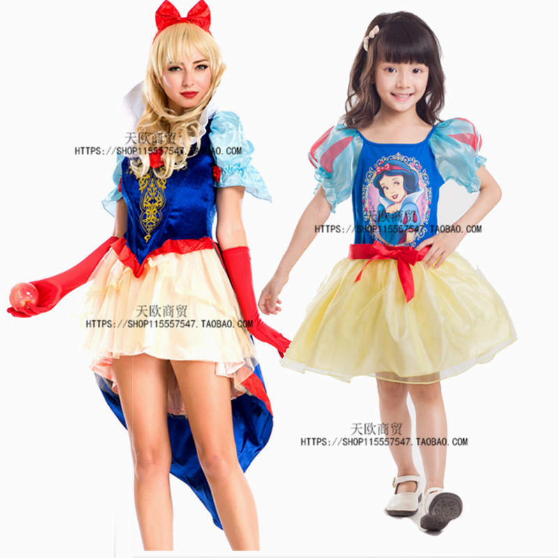 白雪公主裙 女童cosplay万圣节儿童万圣节服装表演服演出服童装