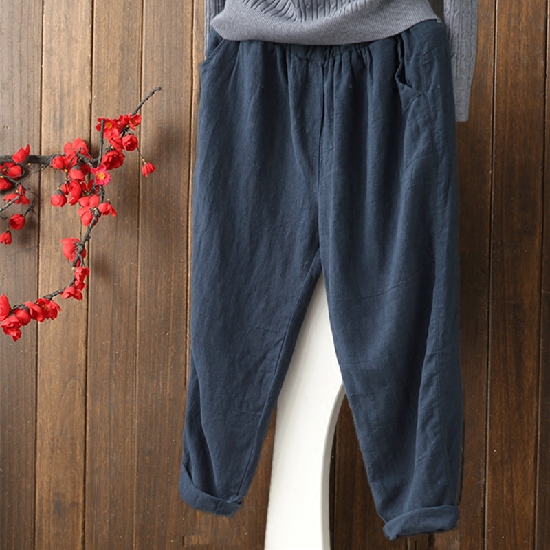 2020 summer new pattern Easy Large Women's wear Flax Carrot pants Haren Ninth pants Original Cotton and hemp Broad leg Pantiesin the Women's clothing/Boutique , Pants , Casual pants  category - from Buy2taobao.com to provide professional Taobao agent buy service
