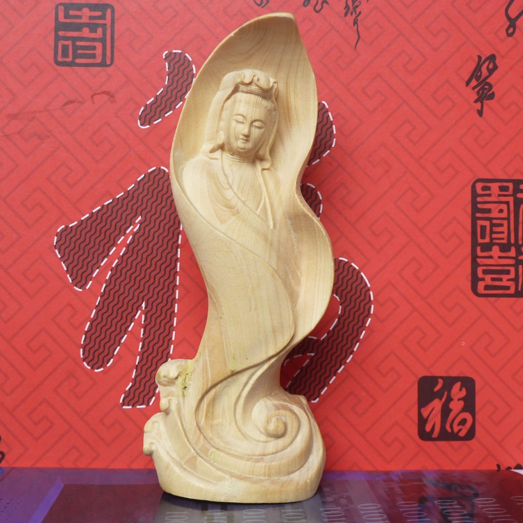 工艺品手把件观音小叶黄杨木雕