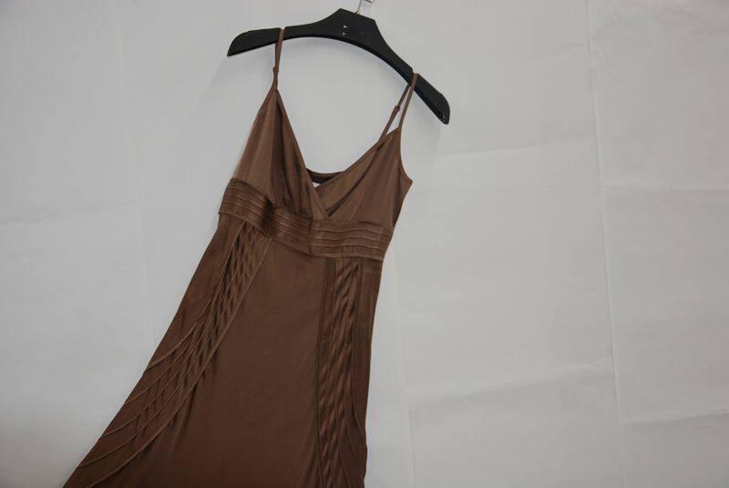 精品真丝吊带连衣裙小礼服金线