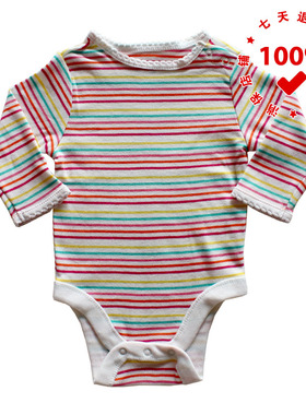 正品OLD NAVY美国老海军彩色条纹婴儿哈衣三角爬服纯棉新生儿宝宝