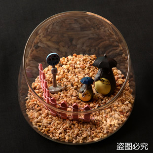 宫崎骏打伞龙猫 园艺装饰微景观摆件 花插玩偶 园艺饰品